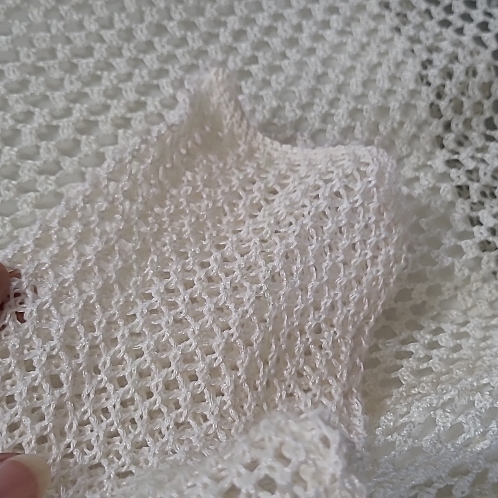 Seventh Avenue crochet pearl beaded top Romantic Y2K Boho Festival Fairy - Picture 8 of 11